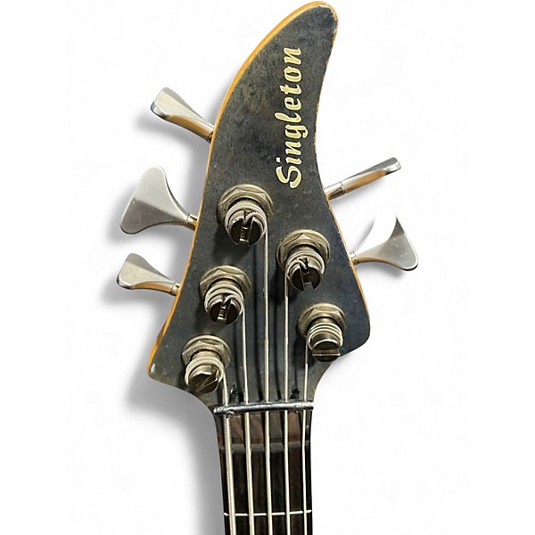 Used Singleton  Sensei 5 Blue Electric Bass Guitar