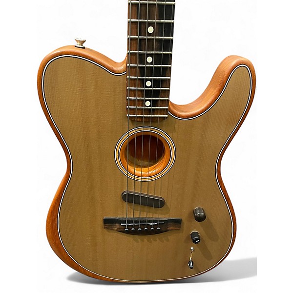 Used Fender American Acoustasonic Telecaster Natural Acoustic Electric Guitar