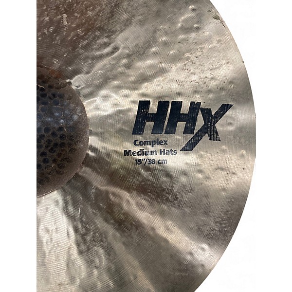 Used SABIAN 15in HHX COMPLEX MEDIUM HATS PAIR Cymbal