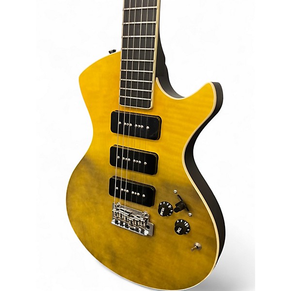 Used Stagg SVY NASHDLX FSB Black and Yellow Solid Body Electric Guitar