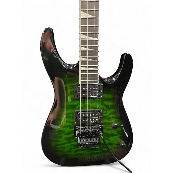 Used Jackson JS32Q TRANSPARENT GREEN Solid Body Electric Guitar