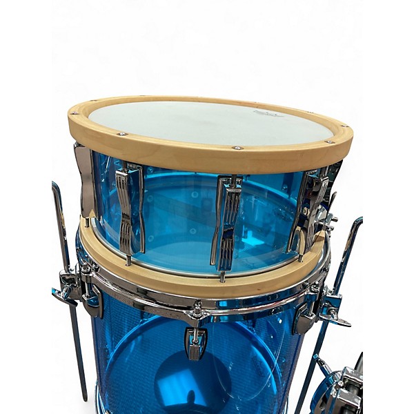 Used 2016 Ludwig 6 Piece Vistalite Blue Drum Kit