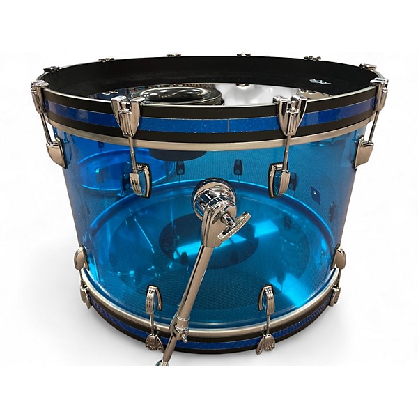 Used 2016 Ludwig 6 Piece Vistalite Blue Drum Kit