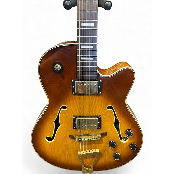 Used Stellar Mercury 4 Figured Burst Hollow Body Electric Guitar