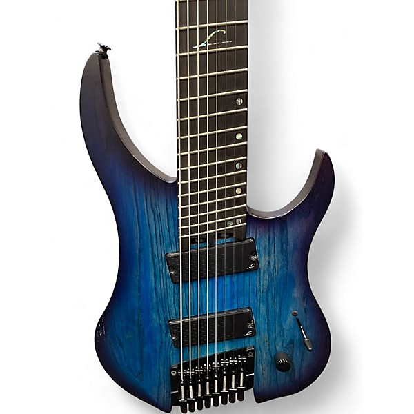 Used Legator Ghost Overdrive 8 Multi Scale Blue Solid Body Electric Guitar