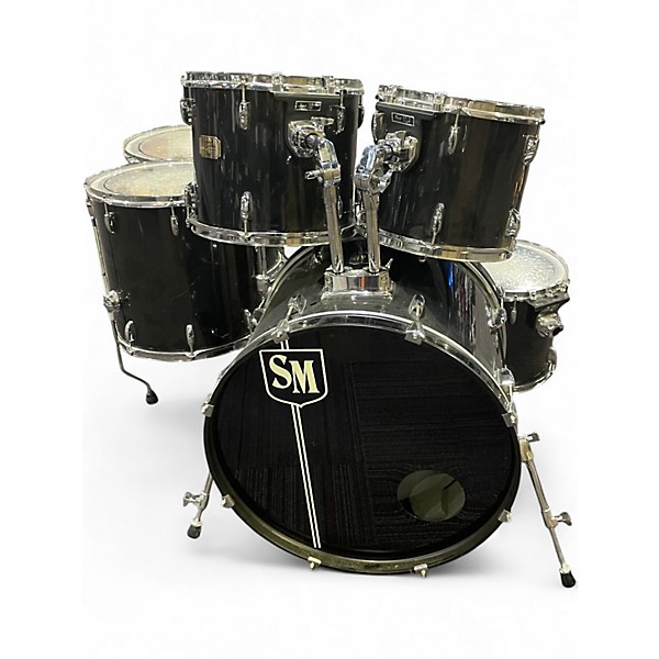 Used Pearl 7 Piece EXPORT SERIES 7 PIECE SHELLPACK Black Drum Kit