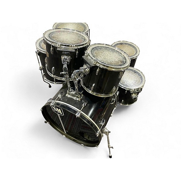 Used Pearl 7 Piece EXPORT SERIES 7 PIECE SHELLPACK Black Drum Kit