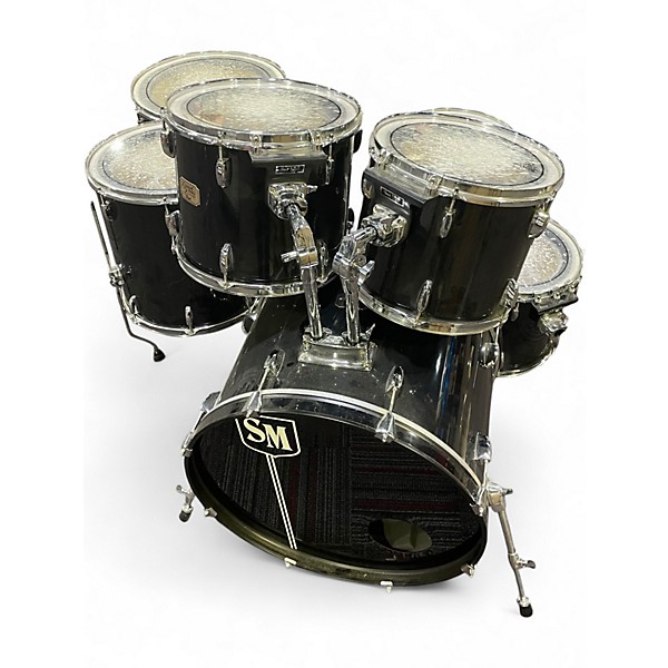 Used Pearl 7 Piece EXPORT SERIES 7 PIECE SHELLPACK Black Drum Kit
