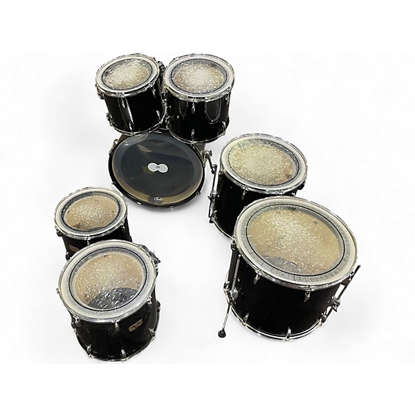 Used Pearl 7 Piece EXPORT SERIES 7 PIECE SHELLPACK Black Drum Kit