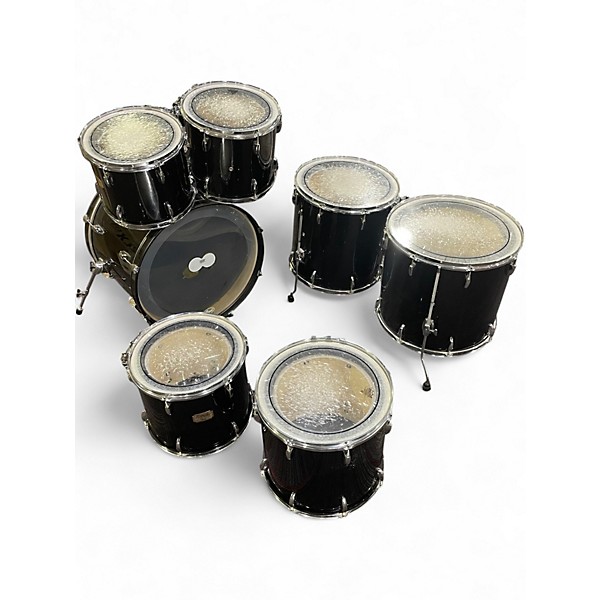 Used Pearl 7 Piece EXPORT SERIES 7 PIECE SHELLPACK Black Drum Kit