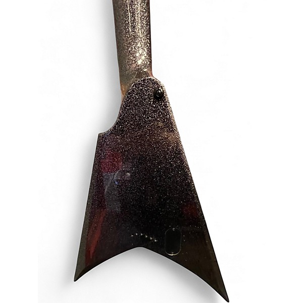 Used ESP LTD KHV Kirk Hammett Signature V Black Sparkle Solid Body Electric Guitar