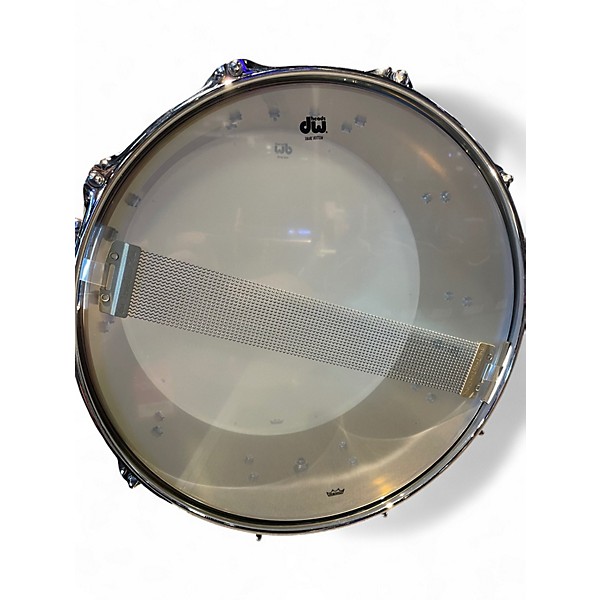 Used DW 6.5X14 Smooth Brass Snare BRASS Drum