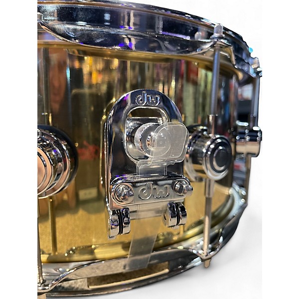 Used DW 6.5X14 Smooth Brass Snare BRASS Drum