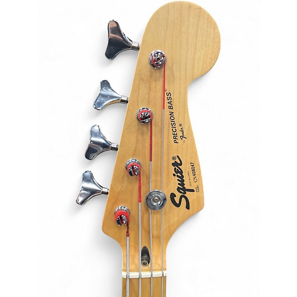 Used Squier Precision Bass Black Electric Bass Guitar