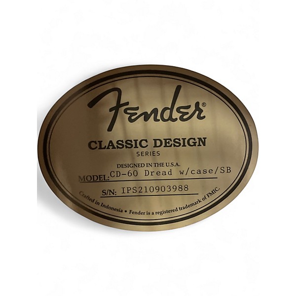 Used Fender CD-60 SUNBURST Acoustic Guitar