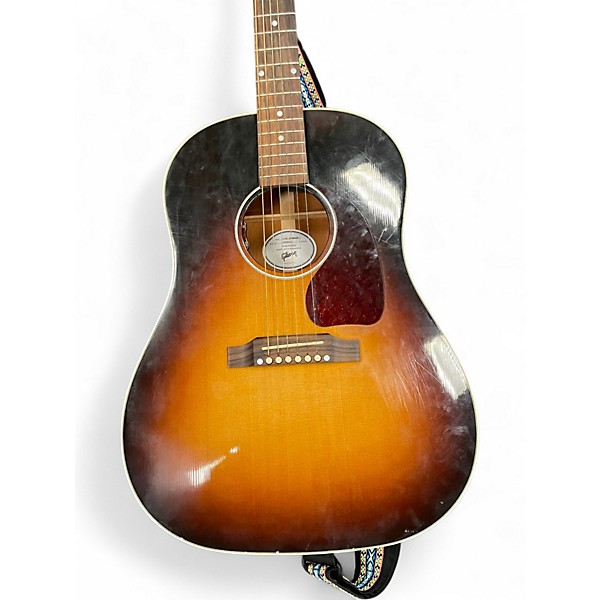 Used Gibson J45 Standard 2 Tone Sunburst Acoustic Electric Guitar