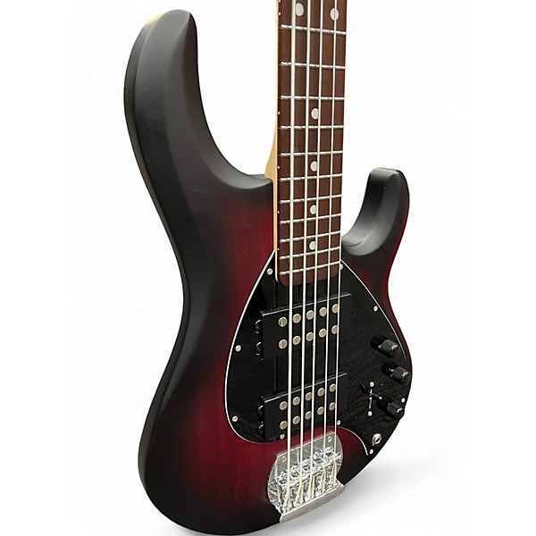 Used Sterling by Music Man STINGRAY 5 RED AND BLACK Electric Bass Guitar