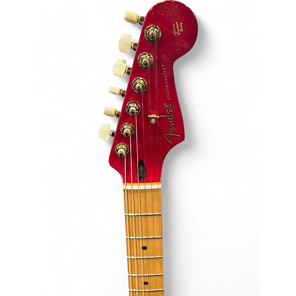 Used Fender ASH SULTANA STRATOCASTER Transparent Cherry Solid Body Electric Guitar