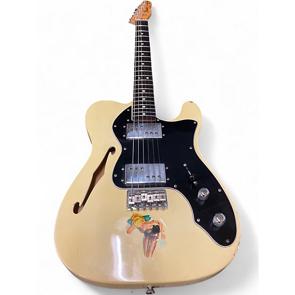 Vintage 1974 Fender Thinline Telecaster Cream Hollow Body Electric Guitar