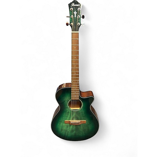 Used Ibanez aeg70-ebh tans green Acoustic Electric Guitar
