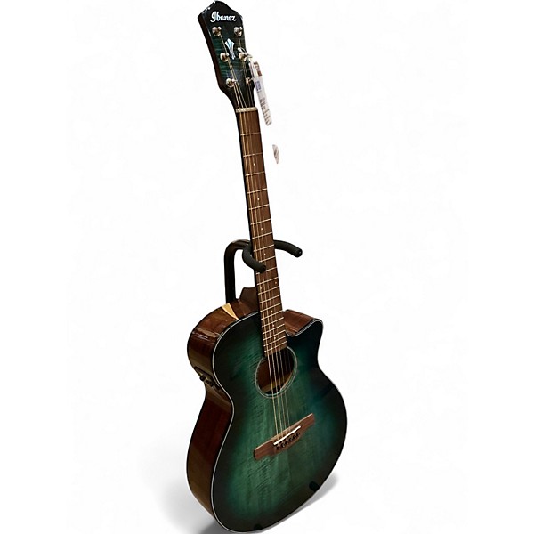 Used Ibanez aeg70-ebh tans green Acoustic Electric Guitar