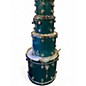 Used DW 4 Piece COLLECTORS VLT broken glass turquoise  Drum Kit