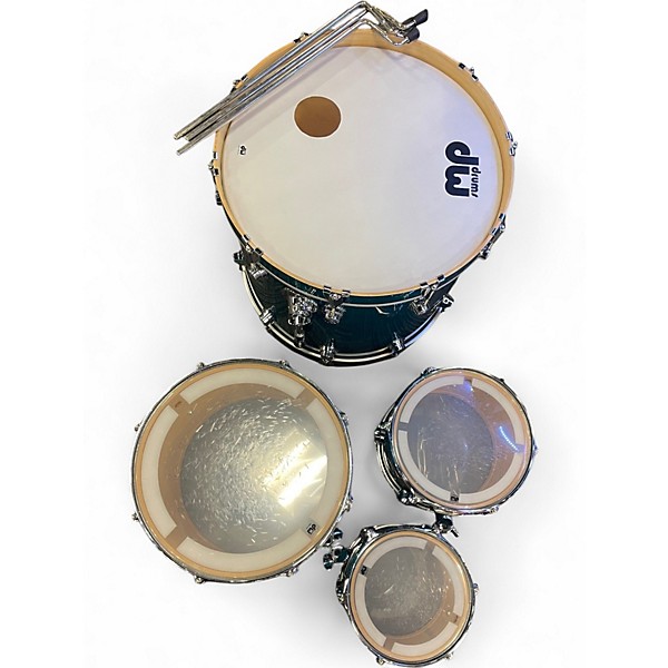 Used DW 4 Piece COLLECTORS VLT broken glass turquoise  Drum Kit