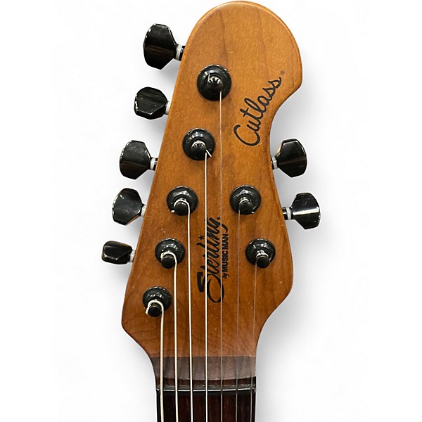 Used Sterling by Music Man Richardson 7 Natural Poplar Burl Burst Solid Body Electric Guitar