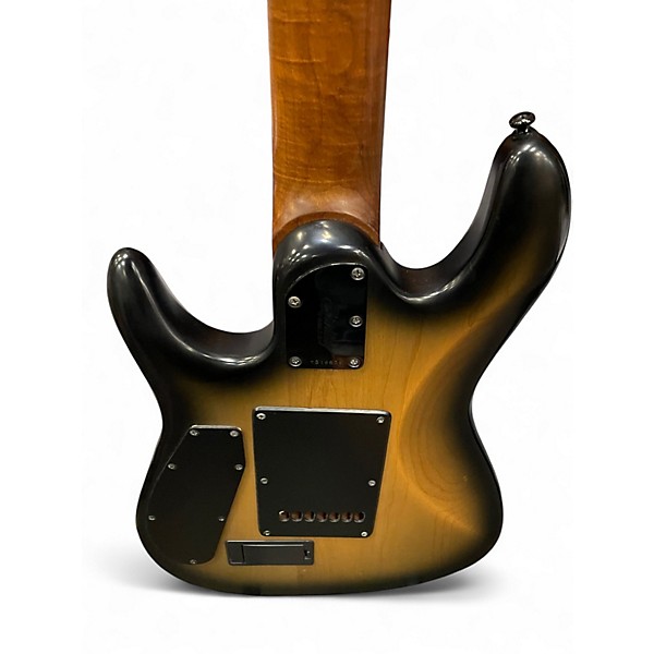 Used Sterling by Music Man Richardson 7 Natural Poplar Burl Burst Solid Body Electric Guitar