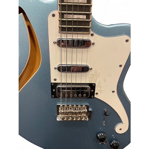 Used 2021 D'Angelico Premier Bedford SH Ice Blue Metallic Hollow Body Electric Guitar
