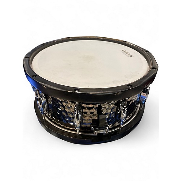 Used Gretsch Drums 14in HAMMERED BLACK STEEL W/ WOOD HOOPS BLACK Drum