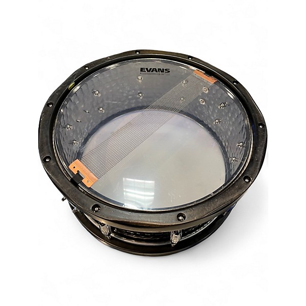 Used Gretsch Drums 14in HAMMERED BLACK STEEL W/ WOOD HOOPS BLACK Drum