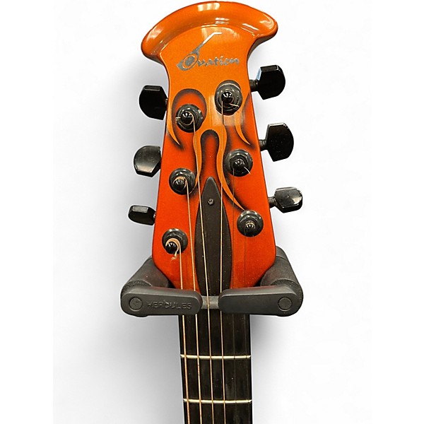 Used Ovation GCXT Orange Flame Acoustic Electric Guitar