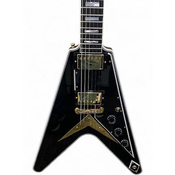 Used Gibson Custom Shop Flying V Black Solid Body Electric Guitar