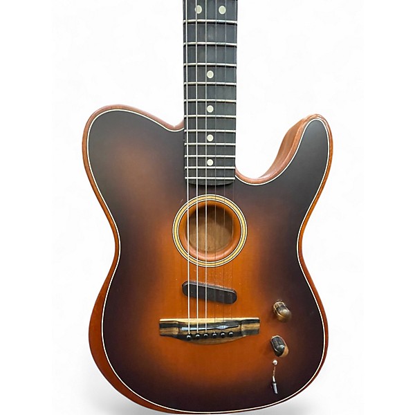 Used Fender American Acoustasonic Telecaster Sunburst Acoustic Electric Guitar
