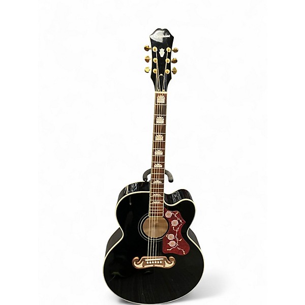 Used Epiphone J-200CE Black Acoustic Electric Guitar