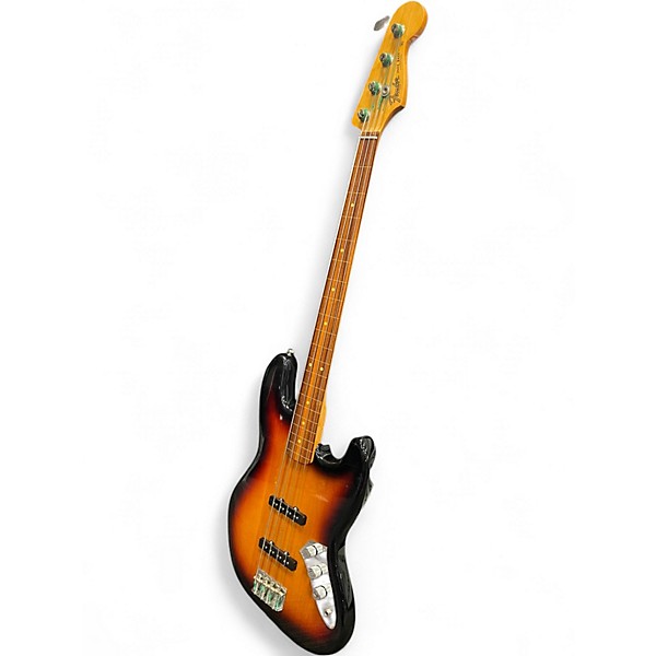 Used Fender Jaco Pastorius Signature Relic Jazz Bass 3 Tone Sunburst Electric Bass Guitar