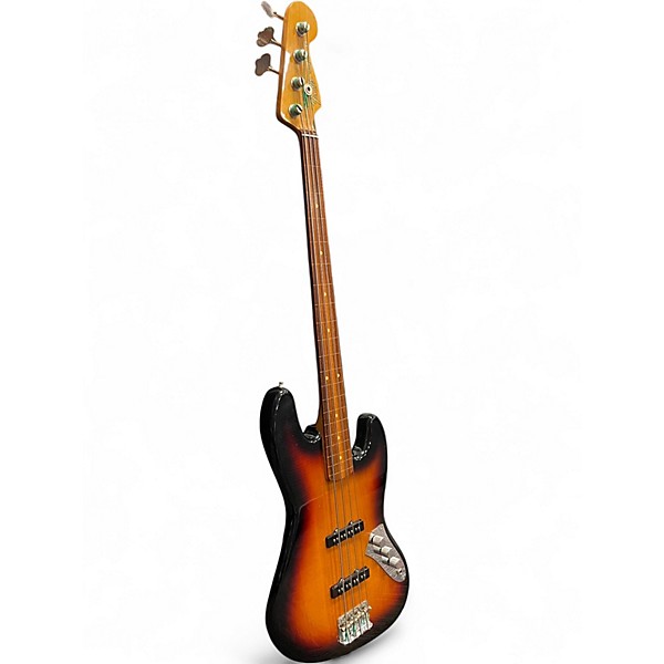 Used Fender Jaco Pastorius Signature Relic Jazz Bass 3 Tone Sunburst Electric Bass Guitar