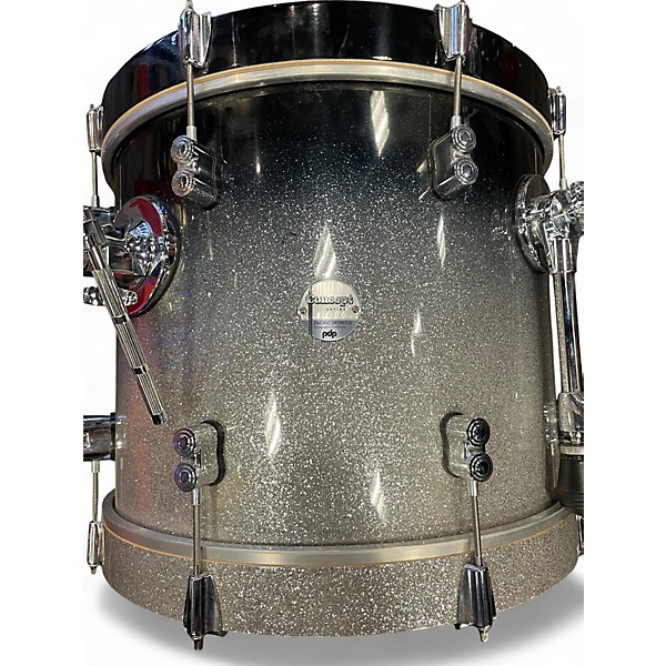 Used PDP by DW 3 Piece Concept Series Silver to Black Fade Drum Kit