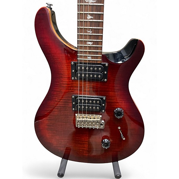 Used PRS SE Custom 24 FIRE RED BURST Solid Body Electric Guitar