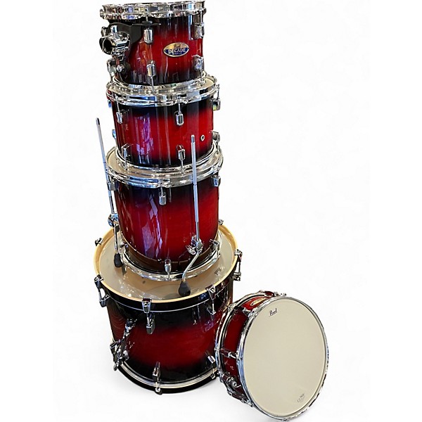 Used Pearl 5 Piece decade maple red Drum Kit