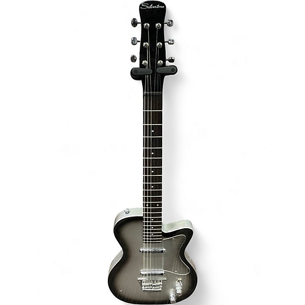 Used Silvertone U1302 Silverburst Solid Body Electric Guitar