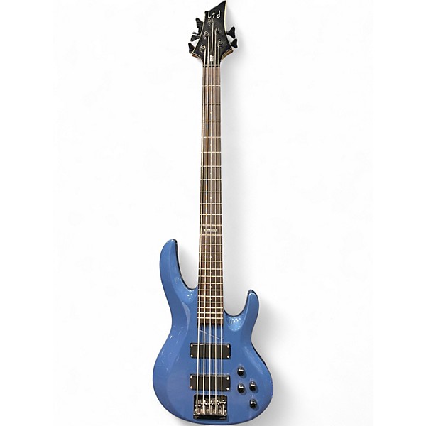 Used ESP LTD B105 5 String Baltic Blue Electric Bass Guitar