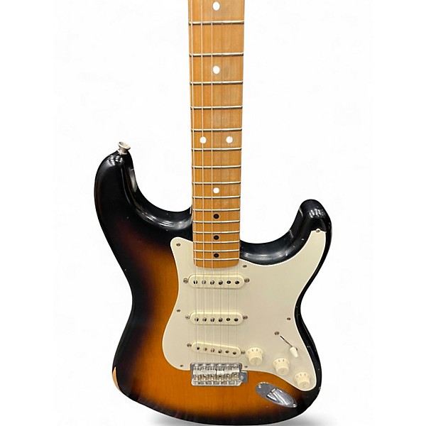 Used Fender Road Worn 1950S Stratocaster 2 Color Sunburst Solid Body Electric Guitar