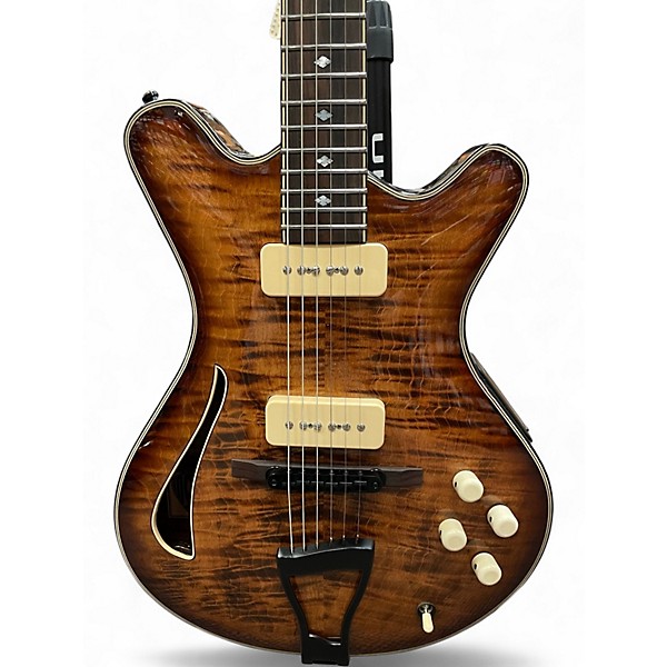 Used Mofoamerican TAVERN RT WITH PIEZO MOCHA BURST Hollow Body Electric Guitar