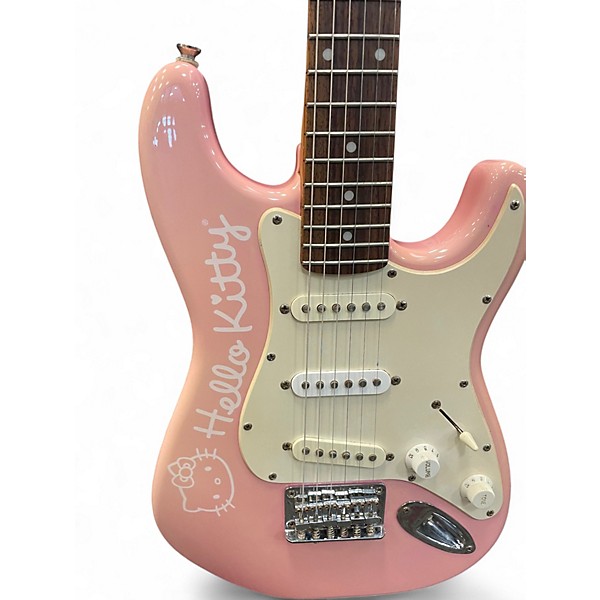 Used Squier Hello Kitty Mini Stratocaster Pink Solid Body Electric