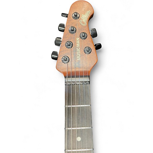 Used Ernie Ball Music Man Cutlass HH Trem 6 String Jason Richardson Burl Top Kokiri Forest Solid Body Electric Guitar