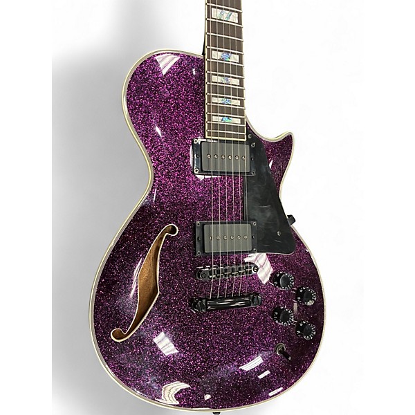 Used ESP XTONE PC1000 SPARKLE PURPLE Hollow Body Electric Guitar