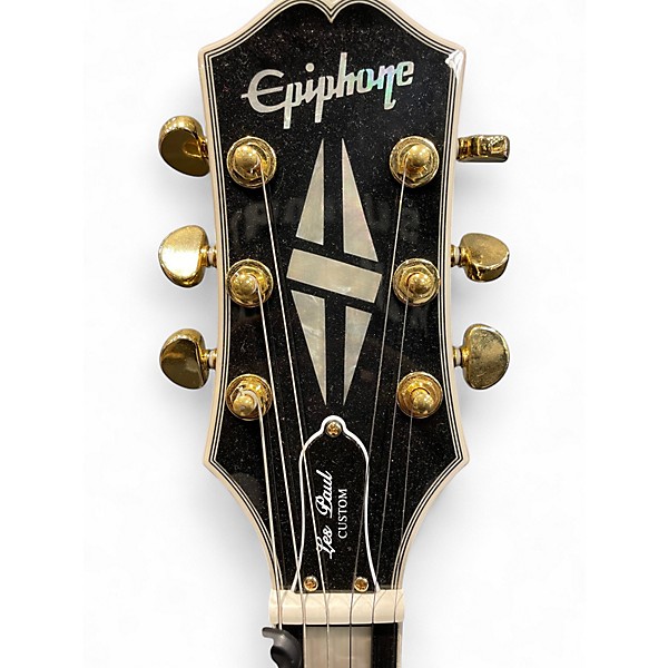 Used Epiphone Les Paul Custom Black Solid Body Electric Guitar