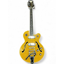 Used Epiphone Wildkat with Bigsby Yellow Hollow Body Electric Guitar